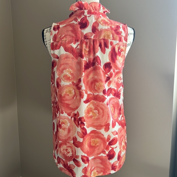 Loft Rose Print Floral Sleeveless Bouse - Picture 2 of 6